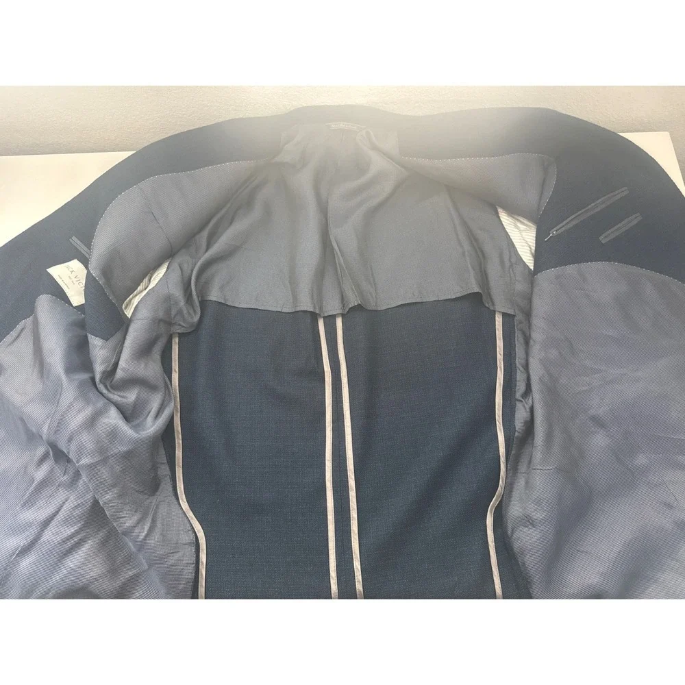 Jack Victor Blazer Men Size 46 Blue Super 110s Wool Sport Coat‎ Italy